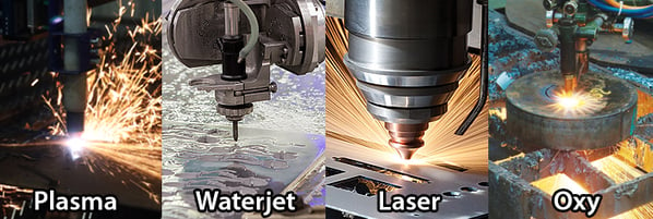 CNC Plasma cutter vs Waterjet cutter vs Laser cutter vs CNC Oxy cutter